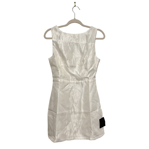 Lulus White Shimmer Strappy Back Sleeveless Mini Dress Size S NWT - Picture 4 of 9